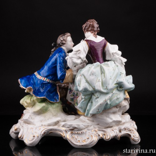 Любовный разговор, романтическая пара, Дрезден, Германия, кон. 19 - нач. 20 вв