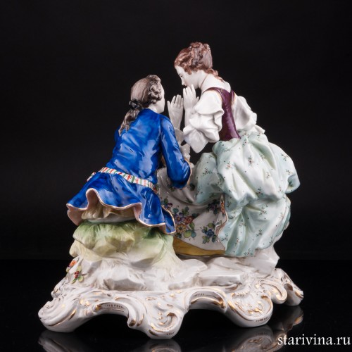 Любовный разговор, романтическая пара, Дрезден, Германия, кон. 19 - нач. 20 вв