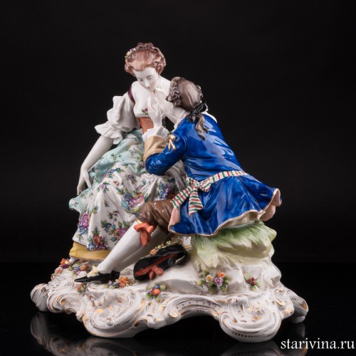 Любовный разговор, романтическая пара, Дрезден, Германия, кон. 19 - нач. 20 вв