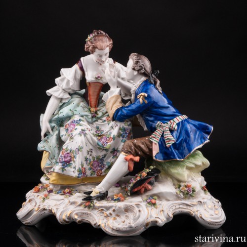 Любовный разговор, романтическая пара, Дрезден, Германия, кон. 19 - нач. 20 вв