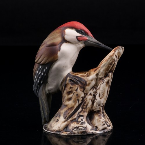 Зеленый дятел, миниатюра, Capodimonte, Италия