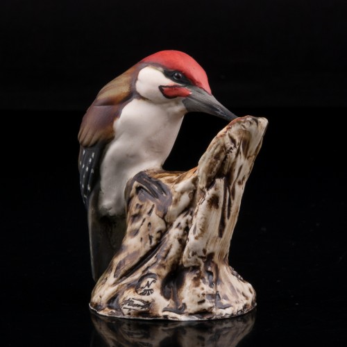 Зеленый дятел, миниатюра, Capodimonte, Италия