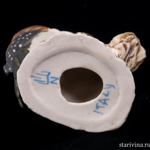 Зеленый дятел, миниатюра, Capodimonte, Италия