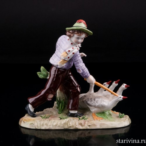 Мальчик с гусями, Sitzendorf, Германия, вт. пол. 20 в