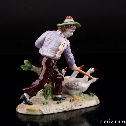 Мальчик с гусями, Sitzendorf, Германия, вт. пол. 20 в