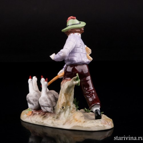 Мальчик с гусями, Sitzendorf, Германия, вт. пол. 20 в