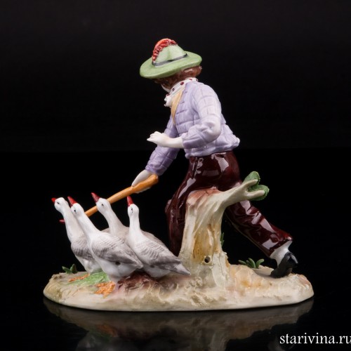 Мальчик с гусями, Sitzendorf, Германия, вт. пол. 20 в