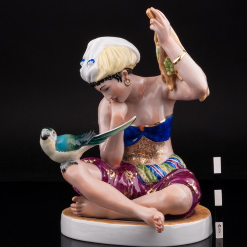 Статуэтка девшуки Шахерезада с попугаем, Karl Ens, Германия, вт. пол. 20 в.