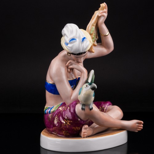 Статуэтка девшуки Шахерезада с попугаем, Karl Ens, Германия, вт. пол. 20 в.