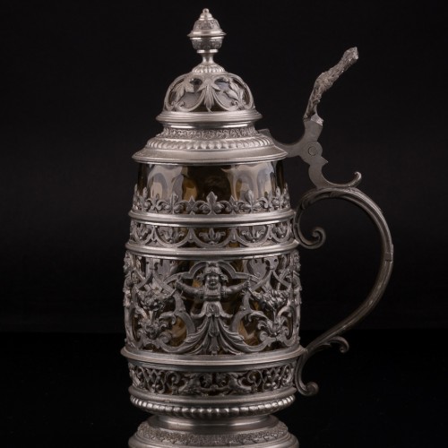 Стеклянная пивная кружка, 1/2 л, Германия, 1887 г