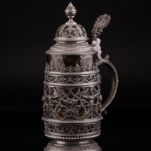 Стеклянная пивная кружка, 1/2 л, Германия, 1887 г