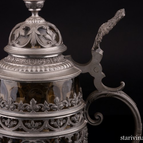 Стеклянная пивная кружка, 1/2 л, Германия, 1887 г