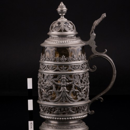 Стеклянная пивная кружка, 1/2 л, Германия, 1887 г