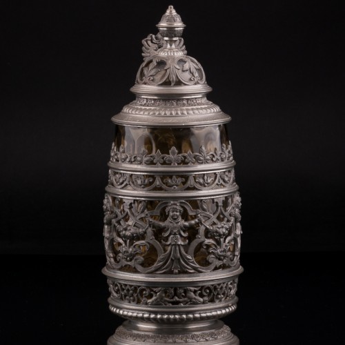 Стеклянная пивная кружка, 1/2 л, Германия, 1887 г