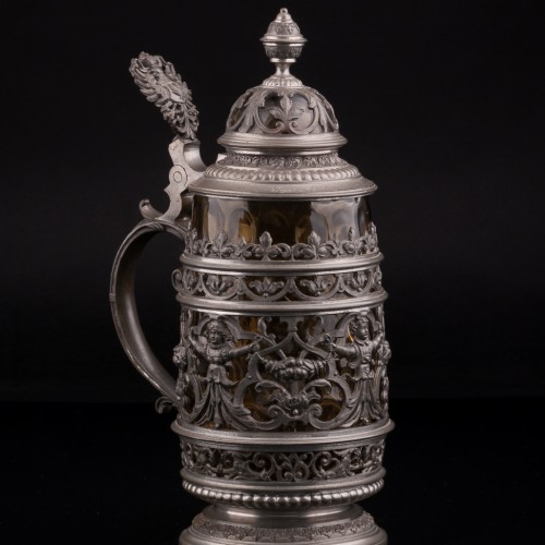 Стеклянная пивная кружка, 1/2 л, Германия, 1887 г