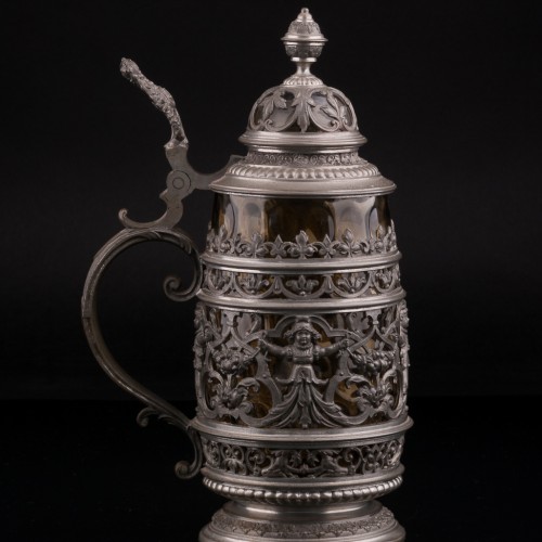 Стеклянная пивная кружка, 1/2 л, Германия, 1887 г