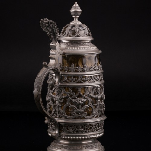 Стеклянная пивная кружка, 1/2 л, Германия, 1887 г