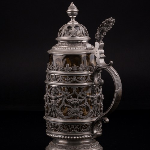 Стеклянная пивная кружка, 1/2 л, Германия, 1887 г