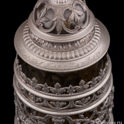 Стеклянная пивная кружка, 1/2 л, Германия, 1887 г