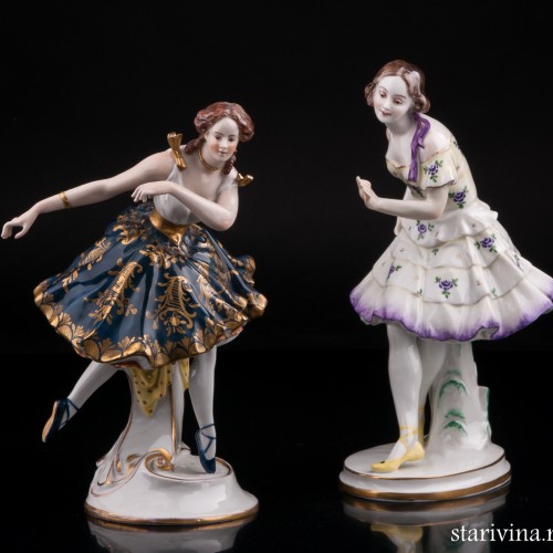 Танцующая девушка в синем платье, Volkstedt, Германия, кон. 19 - нач. 20 вв