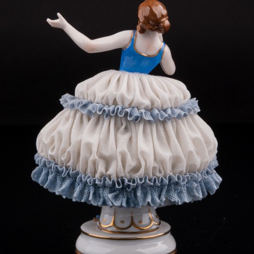 Девушка в голубом платье, кружевная, Muller & Co, Германия, нач. 20 в