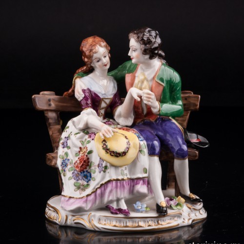 Пара на скамейке, Volkstedt, Германия, сер. 20 в