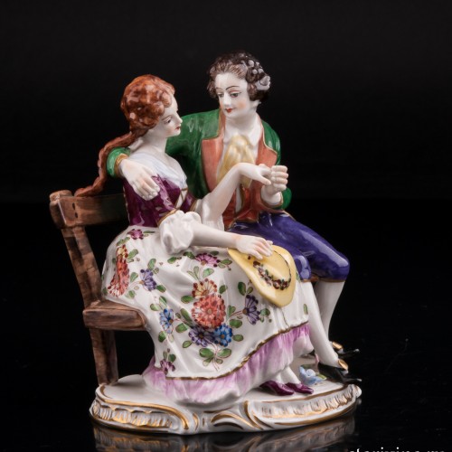 Пара на скамейке, Volkstedt, Германия, сер. 20 в