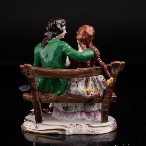 Пара на скамейке, Volkstedt, Германия, сер. 20 в