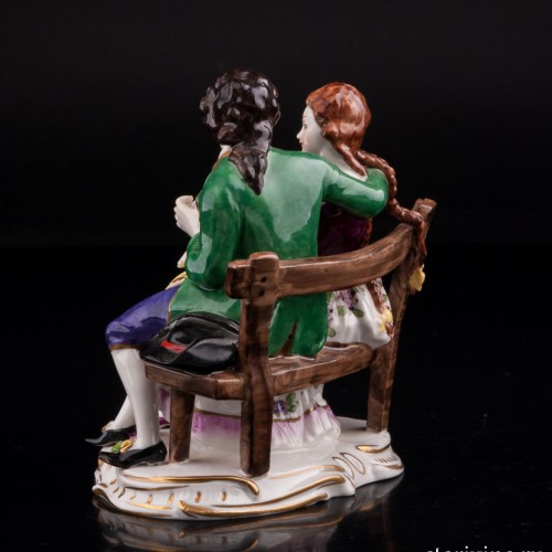 Пара на скамейке, Volkstedt, Германия, сер. 20 в