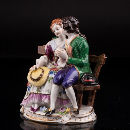 Пара на скамейке, Volkstedt, Германия, сер. 20 в