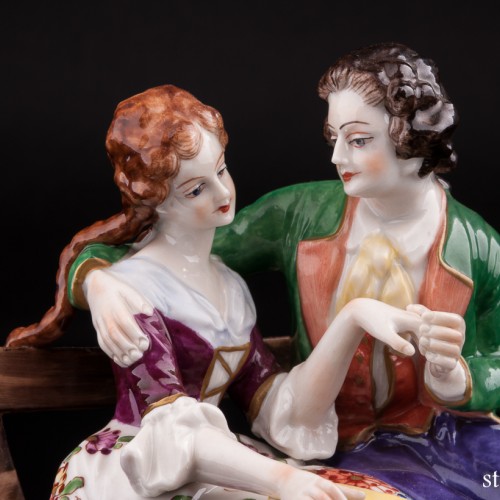 Пара на скамейке, Volkstedt, Германия, сер. 20 в