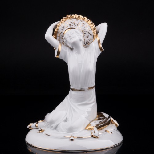 Фигурка из фарфора Дама в шляпе, арт деко, Fraureuth, Германия, нач. 20 в.