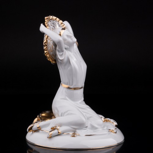 Фигурка из фарфора Дама в шляпе, арт деко, Fraureuth, Германия, нач. 20 в.