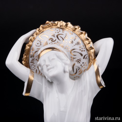 Фигурка из фарфора Дама в шляпе, арт деко, Fraureuth, Германия, нач. 20 в.