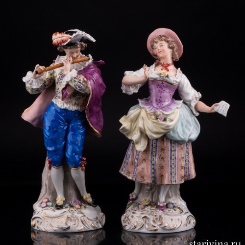 Пара исполняющая песню, Sitzendorf, Германия, сер. 20 в