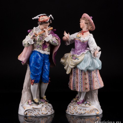 Пара исполняющая песню, Sitzendorf, Германия, сер. 20 в