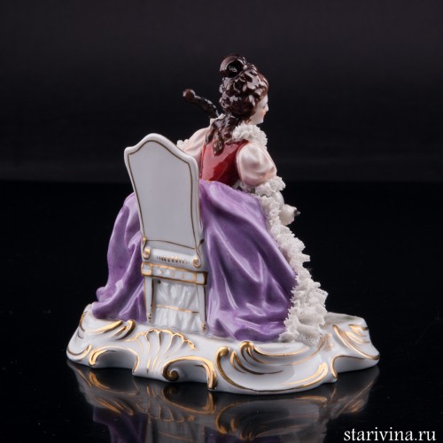 Дама с виолончелью, кружевная, Дрезден, Германия, нач. 20 в