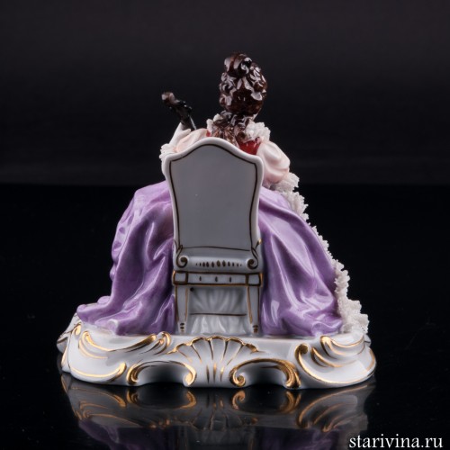 Дама с виолончелью, кружевная, Дрезден, Германия, нач. 20 в