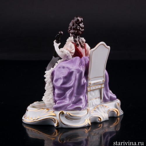 Дама с виолончелью, кружевная, Дрезден, Германия, нач. 20 в