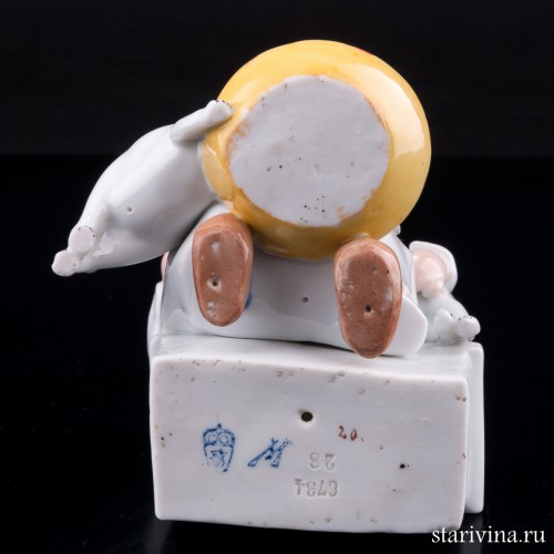 Девочка кормящая котенка и щенка, E. A. Muller, Германия, 1890-1927 гг