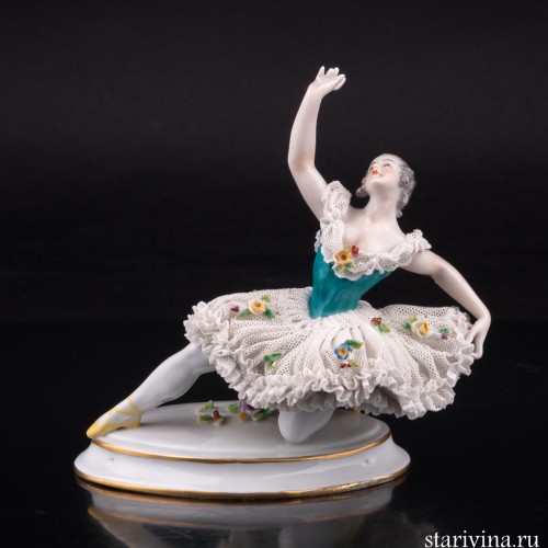 Балерина в танце, кружевная, Volkstedt, Германия, кон. 19 - нач. 20 вв