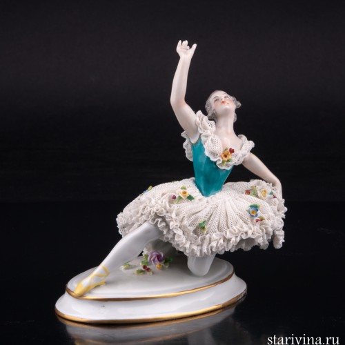 Балерина в танце, кружевная, Volkstedt, Германия, кон. 19 - нач. 20 вв
