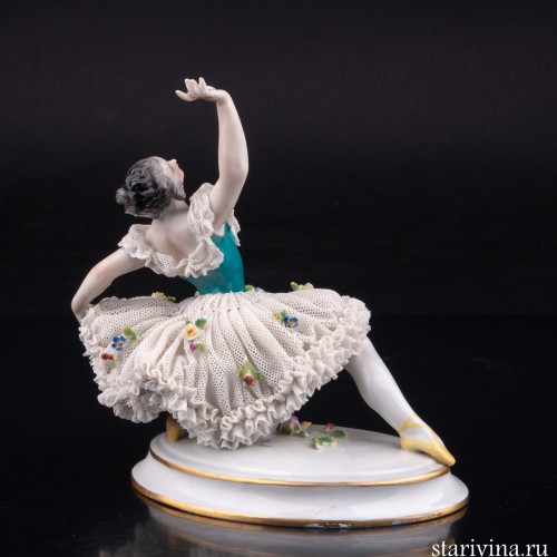 Балерина в танце, кружевная, Volkstedt, Германия, кон. 19 - нач. 20 вв