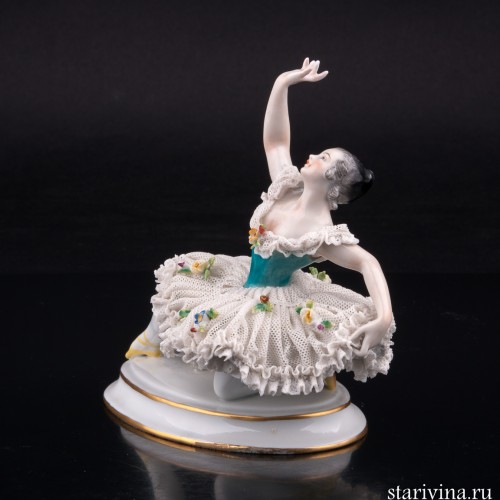 Балерина в танце, кружевная, Volkstedt, Германия, кон. 19 - нач. 20 вв