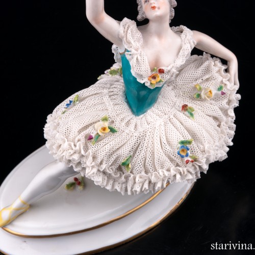 Балерина в танце, кружевная, Volkstedt, Германия, кон. 19 - нач. 20 вв