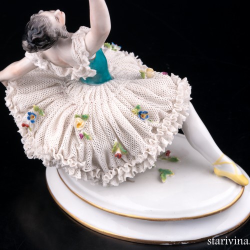 Балерина в танце, кружевная, Volkstedt, Германия, кон. 19 - нач. 20 вв