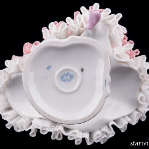 Танцовщица в розовом платье, кружевная, Volkstedt, Германия, вт. пол. 20 в