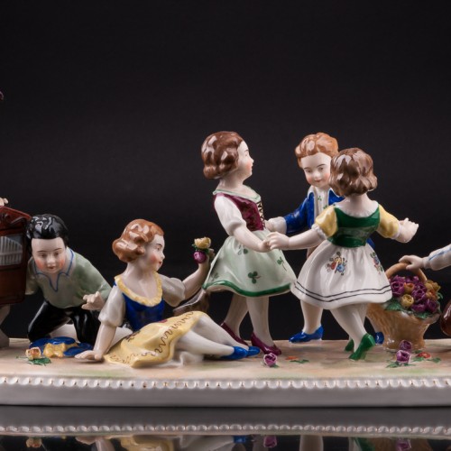 Дети и шарманщик, Unterweissbach, Германия, нач. 20 в