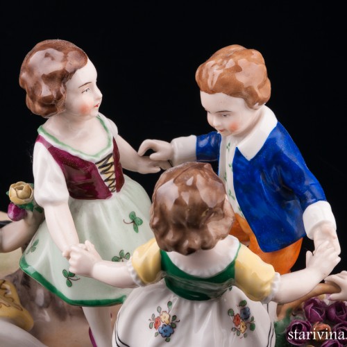 Дети и шарманщик, Unterweissbach, Германия, нач. 20 в