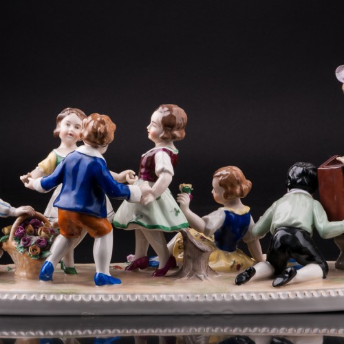 Дети и шарманщик, Unterweissbach, Германия, нач. 20 в